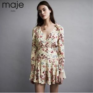 Maje Sanger silk Jumpsuit floral romper 34